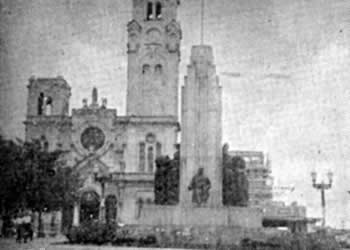 Monumento a Campos Sales e Igreja do Rosário - Foto publicada na Revista Fon-Fon (RJ) em 1946.